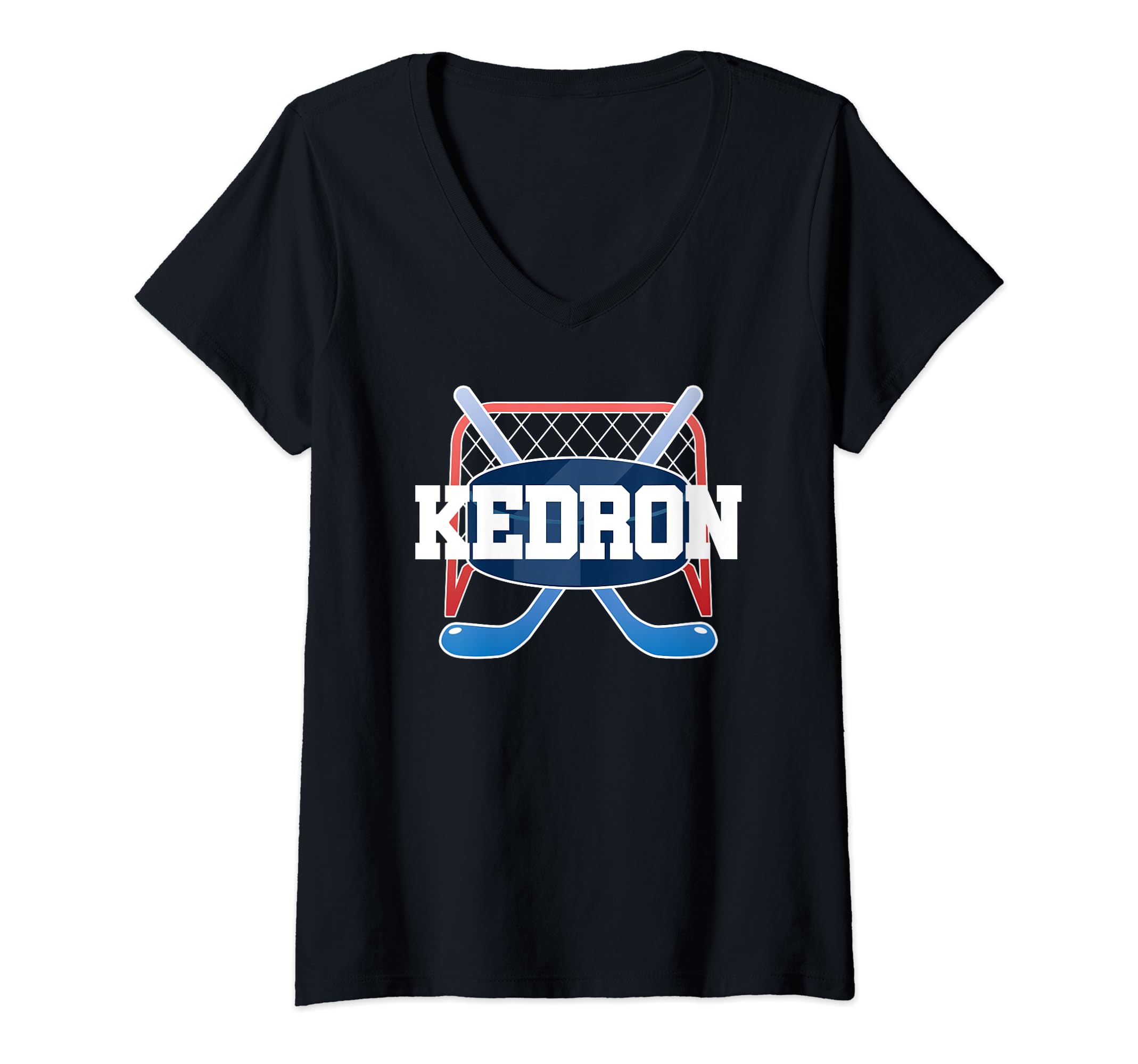 Kedron Name Boys Hockey Play Ice Rink Field Stick Puck Ball V-Neck T-Shirt