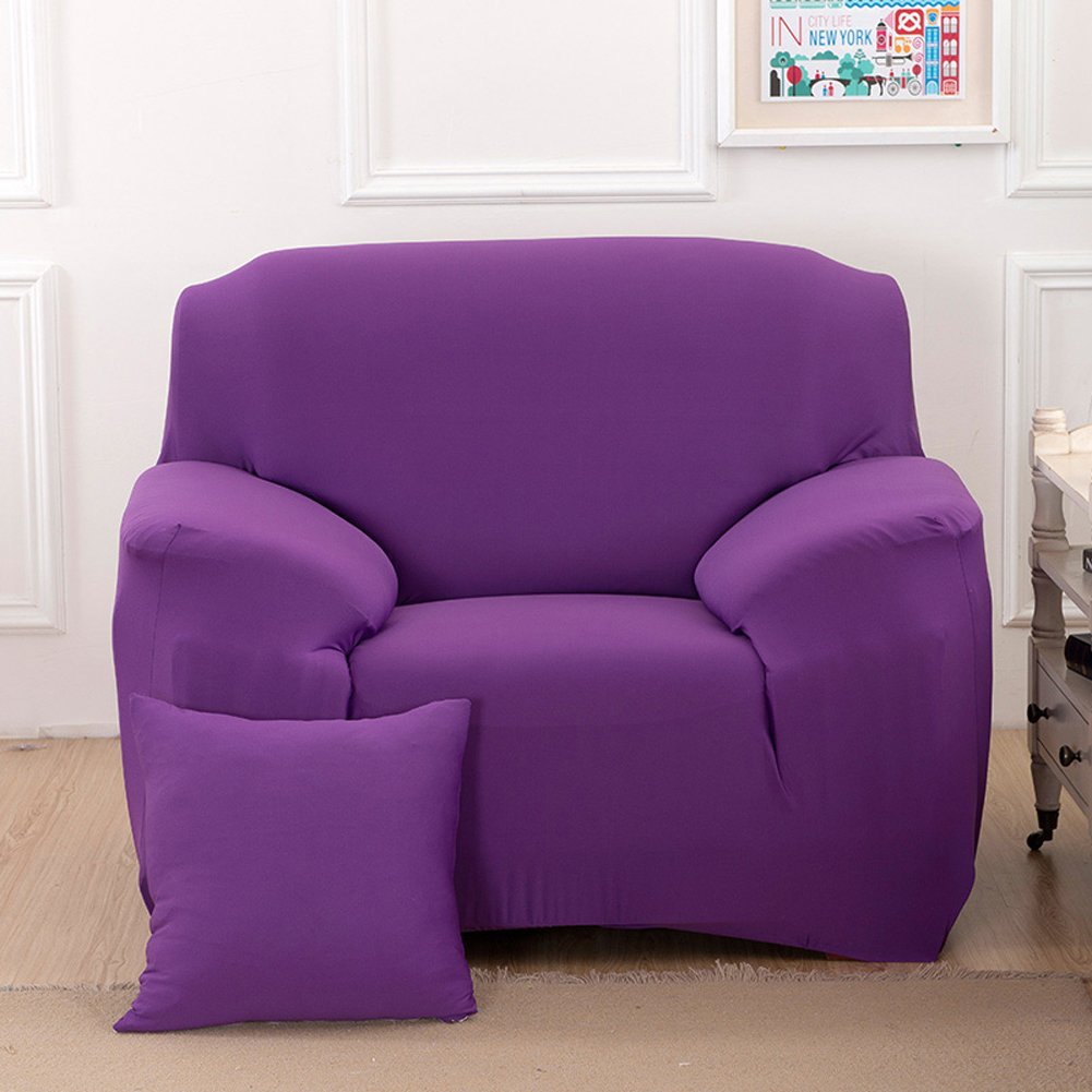 Copridivano Elastico Purple – Per Poltrona (schienale 90-140 Cm), In Poliestere, Protegge Da Macchie E Bambini, Facile Da Installare - 3