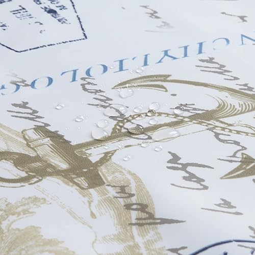 Miniatura 2 de D DS CURTAIN Under The Sea - Cortina de ducha de tela impermeable de poliéster con estampado azul marino marino para baño, pequeña 54 pulgadas de