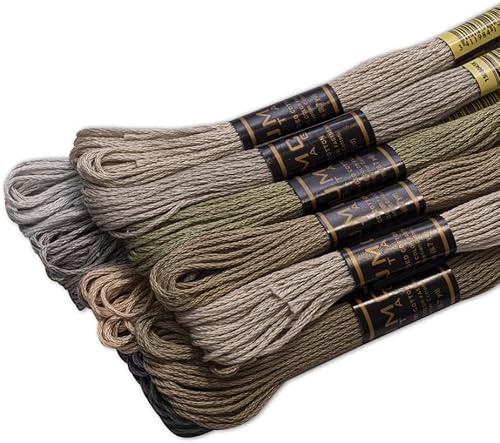 Miniatura 2 de 12 piezas  Hilo de bordado de alta calidad  Madejas 100% algodón egipcio de alta calidad  Hilo de bordado de punto de cruz  Algodón trenzado