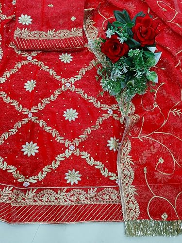 Image of Heavy Embroidery Work Semi Stitched Shimmer Silk Rajputi Poshak For Women Rajasthani Lehenga Choli