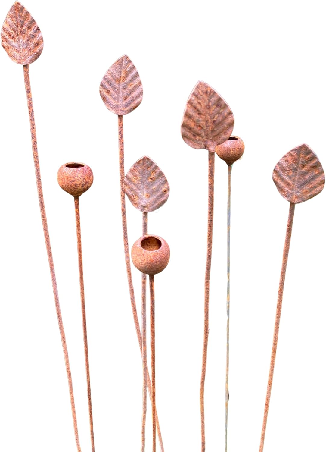 Set of 8 Tiny Metal Flowers Stakes for Backyard Garden Lawn Decoration Art Object in Your Yard Metal Decor