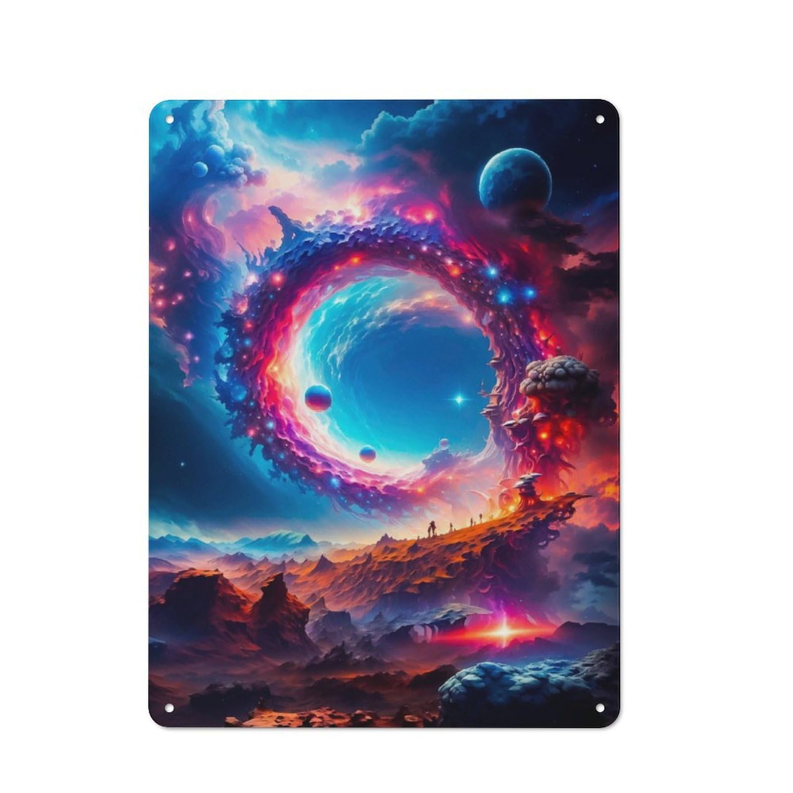 Junmoney Ancient Portal For Lounge Or Reading Corner, Rustic Tin Sign 40X30cm, For Home Interiors, Feature Walls And Decorative Displays