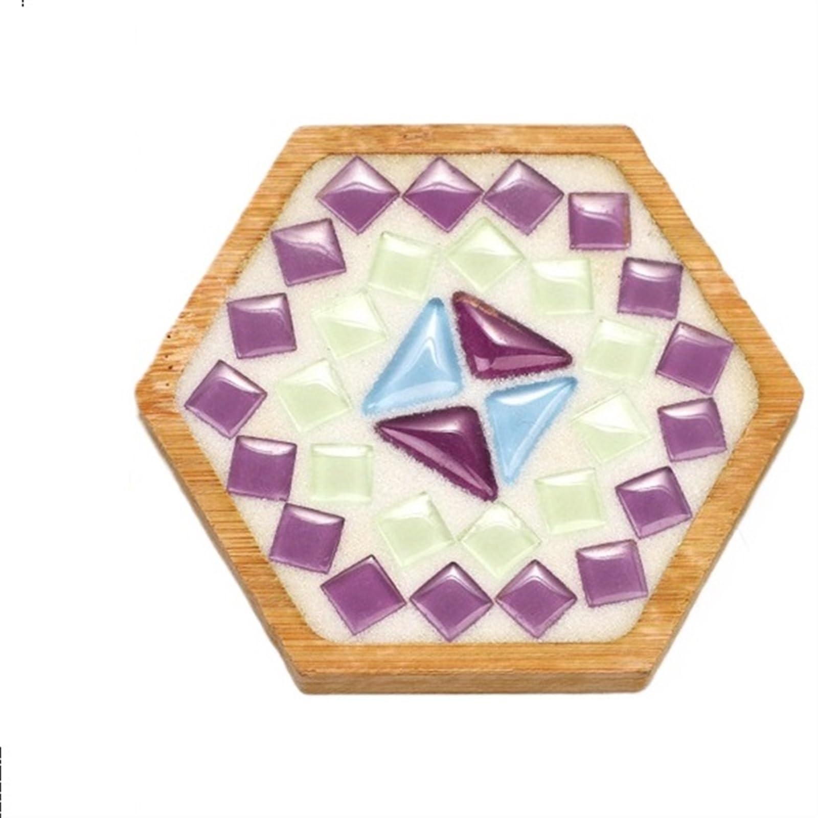 MTADSBKFP Mixed Colour Stained Glass Mosaic Tiles, Ceramics Multicolor Mosaic Tiles DIY Kit with Tools(Hexagon9x10.5pbb)