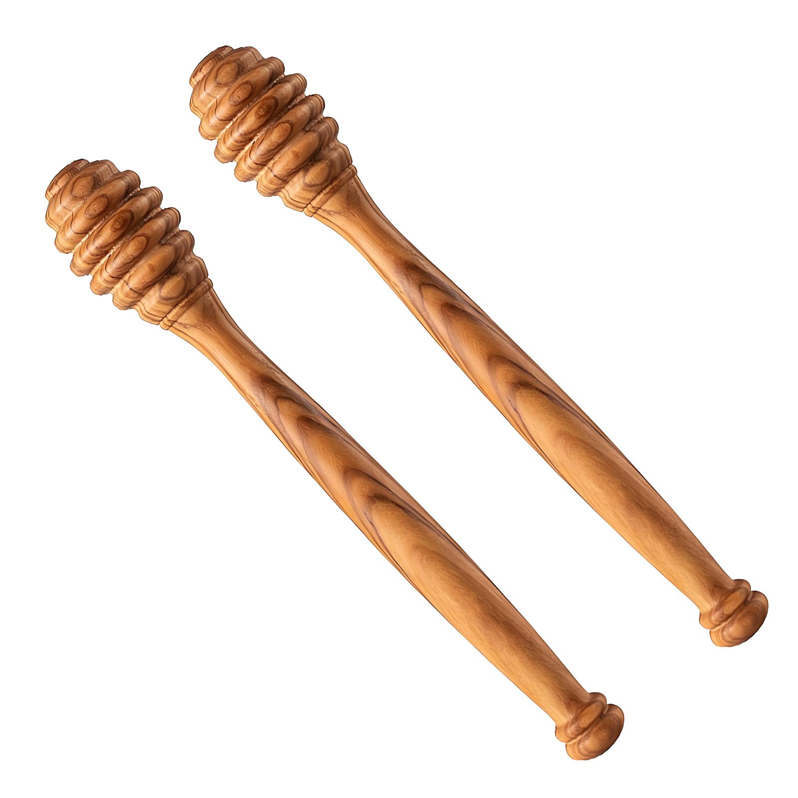 Mekalero Multicolor 2Pcs Wood Honeys Dipper Stirring Stick For Coffee Tea And Jams Perfect For Mixing Drink And Dispensing 15Cm Long Handle Natural Wooden Utensils Honeys Stirring Stick