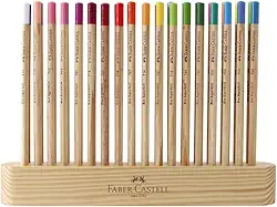EcoLápis de Cor SuperSoft Natural Edition, Faber-Castell, 36 Cores, 1 Estojo com Base de Madeira