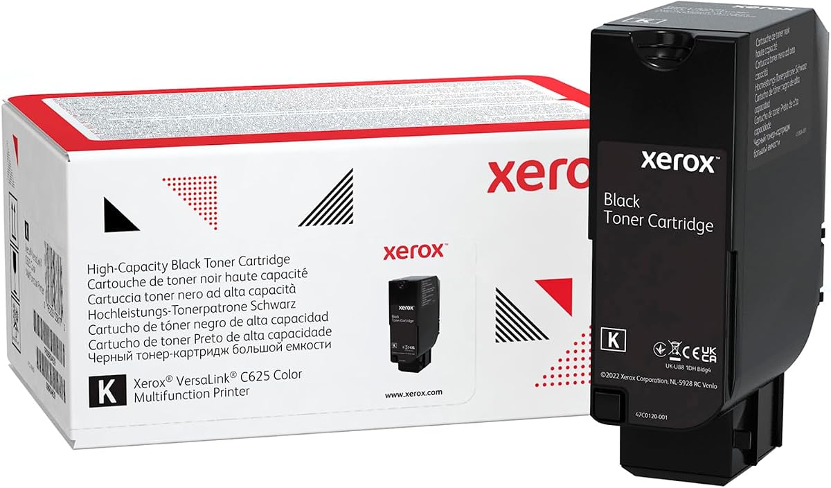 Tóner negro de alto rendimiento VersaLink C625 | Tóner negro genuino y confiable, alto rendimiento de 25000 páginas, impresión profesional, compatibilidad con la impresora VersaLink C625