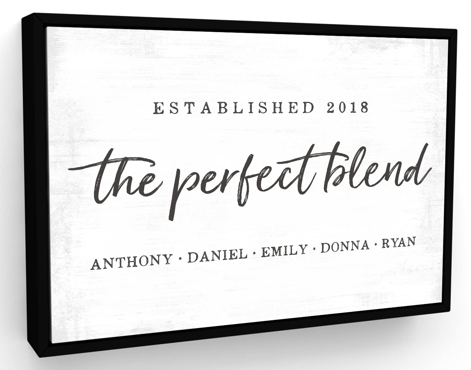 The Perfect Blend Personalized Gather Signs with Names & Established Dates on Canvas Wall Art 32