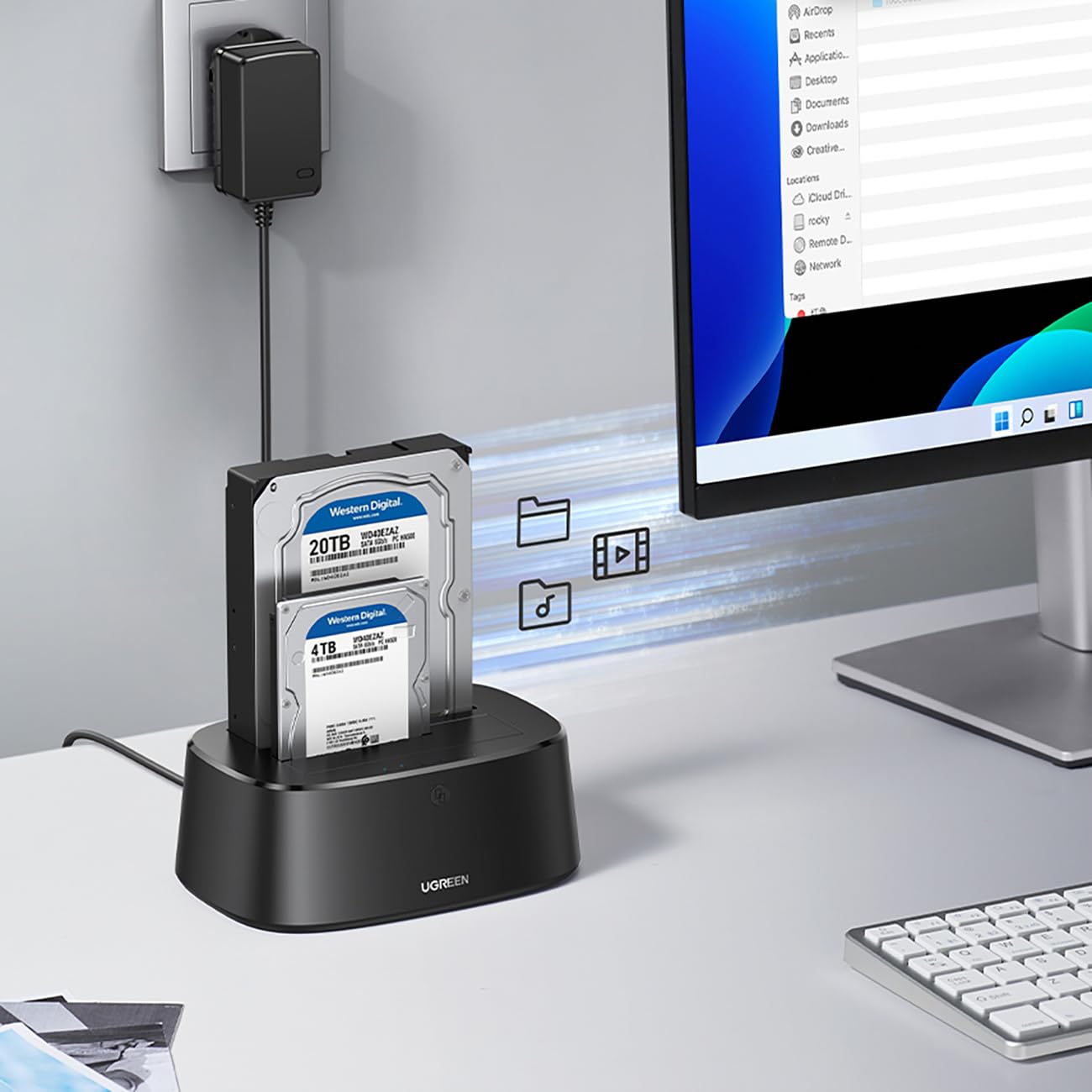 Ugreen 50857 USB 3.0 2,5-3,5 cala Dual Sata Dock Station