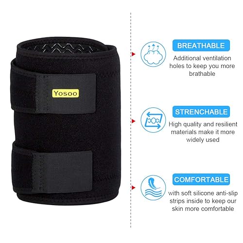 Miniatura 4 de Soporte de muslo, compresión ajustable, soporte para muslos isquiotibiales con tiras de silicona antideslizantes para hombres y mujeres, evita