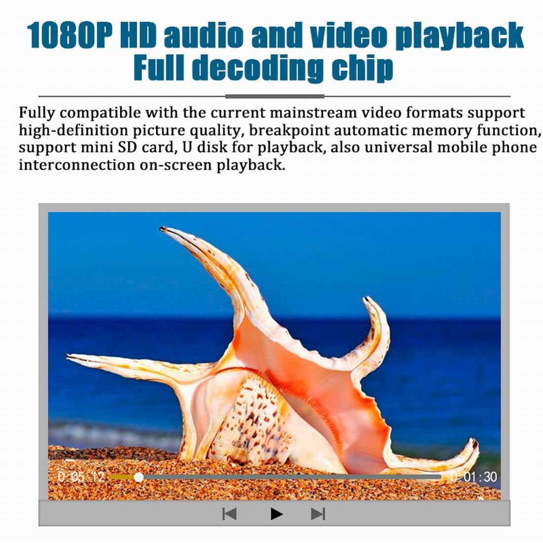 5,1 Pulgadas 1Din 5188 Reproductor MP5 para Coche IPS Pantalla de Prensa Control de Voz Radio RDS Am FM 4USB interconexión bidireccional
