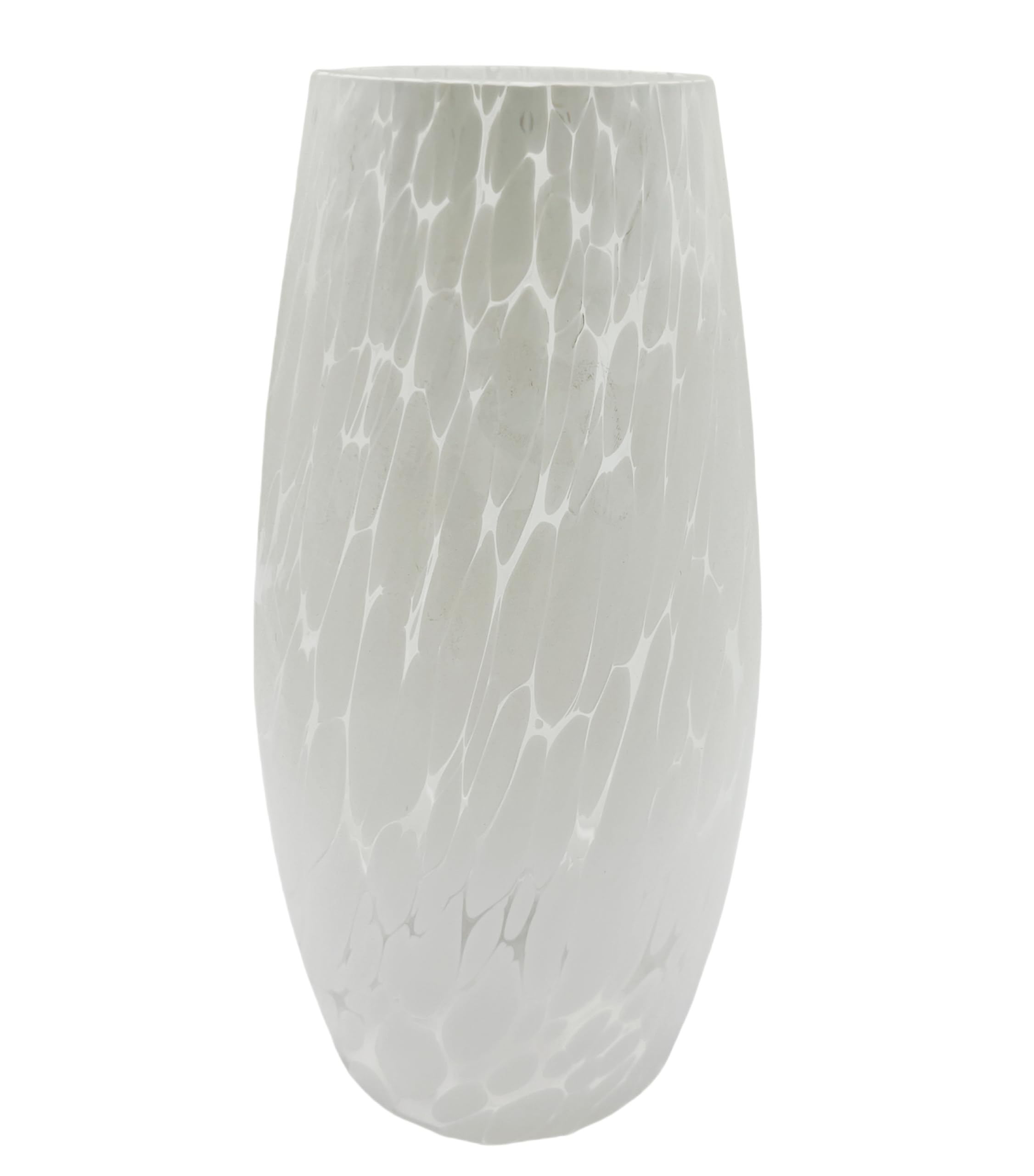 Simpa White Large Decorative Coloured Molten Glass Centerpiece Flower Vase - 25Cm (H)