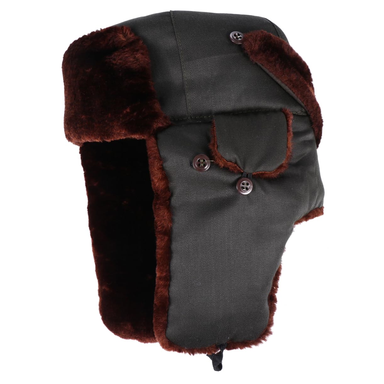 ROMISBABA Men's Windproof Cap Ear Flaps Trapper Hat Pilot Beanie for Cold Days Casual Fashion Hat Green