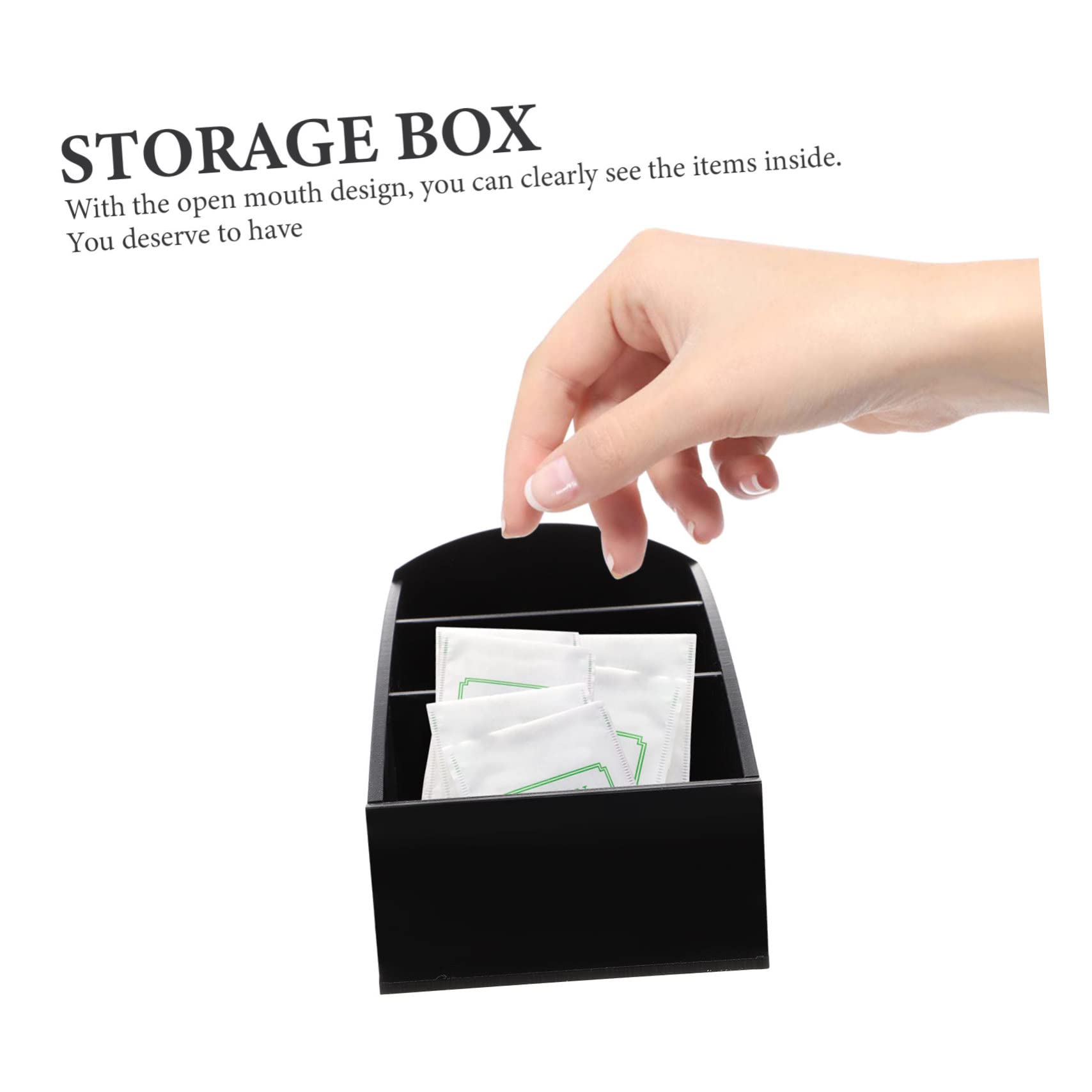 VICASKY 6 Stück Acryl Tee Zuckerbeutel Organizer mit Offenem Fach Multifunktionale Kaffeebar Aufbewahrung für Tee Kaffee Süßigkeiten Tragbarer Behälter für Kleine Snacks und Zubehör