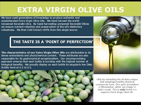 Tassos Extra Virgin Olive Oil ( Cold Pressed Koroneiki Olives ) 3 Ltr Tin