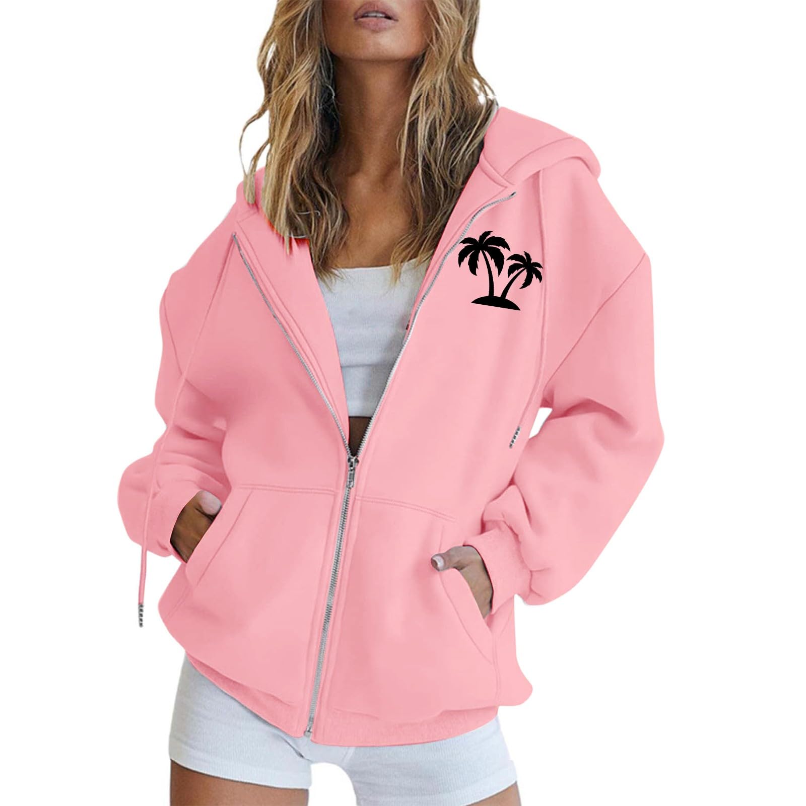 sweat capuche femme zippé coton veste legere femme ete chic grande taille