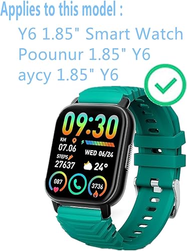 Miniatura 4 de Protector de pantalla compatible con Hoxe Y6 Smart Watch de 1.85 pulgadas (paquete de 6) TPU transparente de cobertura completa, compatible con