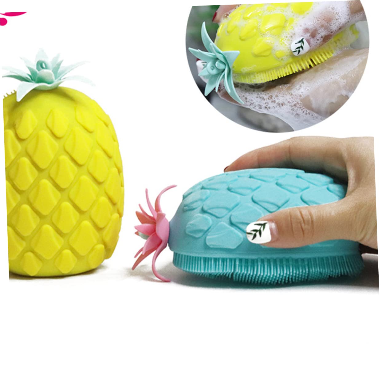 Didiseaon 3piezas Cepillo De Forma De Piña Exfoliador y Masajeador De Espalda Para Azul