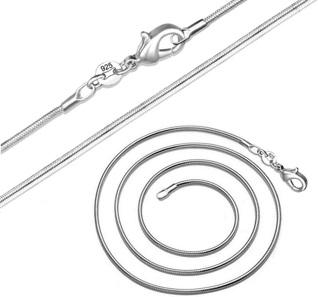 Goldenchen Fashion 925 Sterling Silver 1mm Snake Chain Necklace Jewelry Chain 16" - 30" for Men & Women (28 Inches)