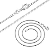 Goldenchen Fashion 925 Sterling Silver 1mm Snake Chain Necklace Jewelry Chain 16