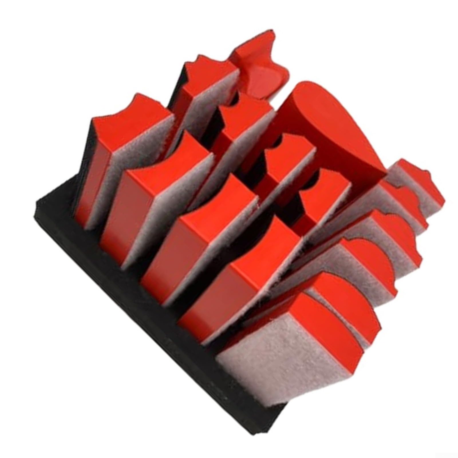 Juego de 16 bloques de lijado de contorno con 40 hojas de papel de lija, almohadillas de espuma de poliuretano suave para pulir madera, 8 granos de 60 a 600 para muebles de bricolaje y curvas