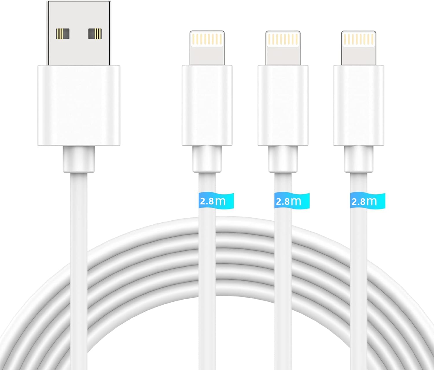 iPhone 充電ケーブル 3m 純正 ライトニング ケーブル 3本セット アイホン充電 iphone充電コード Lightning高速データ転送 急速充電 高耐久性 断線防止 コネクタ採用 iPhone/iPad/iPodtouch/Airpods各種対応
