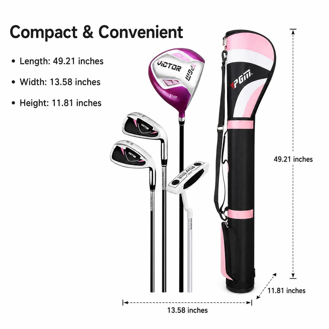 Golf Club Equipment Schlägerset mit Driver -Holz Eisen Putter Ausgestattet mit Schlägertasche Tragegurt Ständer für Männer Frauen Wochenendgolfen