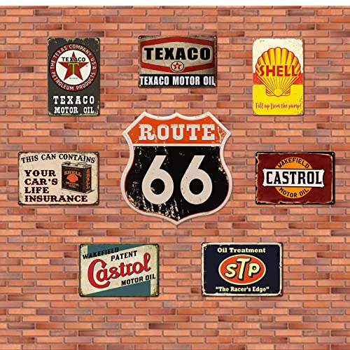 Vintage Metal Tin Signs Retro Garage Signs For Men Wall Decorations Old Car Shop Posters Oil And Gas Station Sign Man Cave Decor 5 Pces 8×12 Inch #TOP7