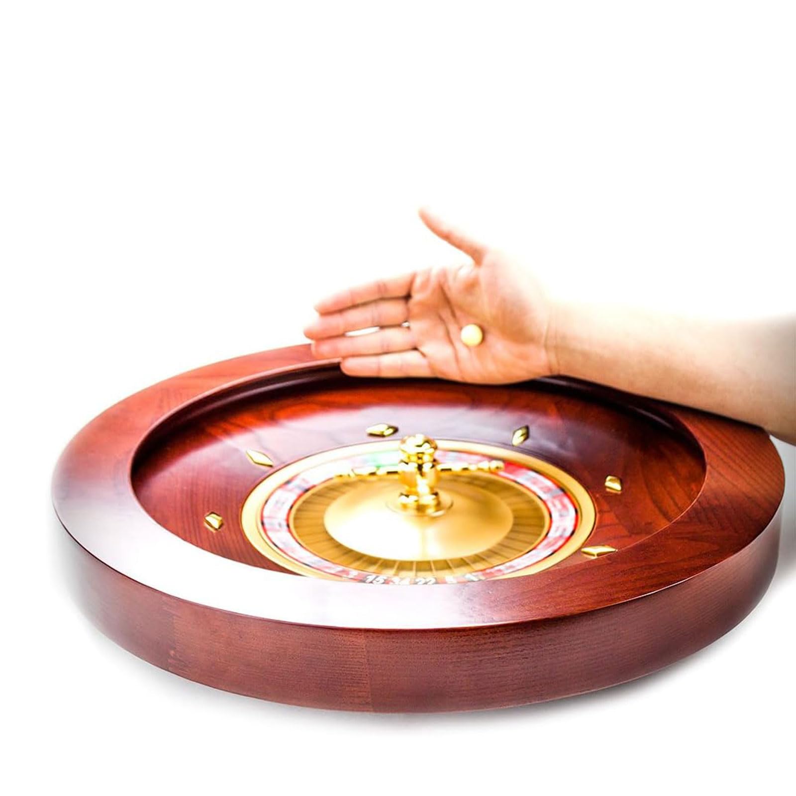 Ruota della roulette Set di ruote per roulette in legno Giradischi Giochi da tavolo per il tempo libero Cuscinetti di precisione di grado del casinò Piatto in alluminio per giochi da casinò notturni a