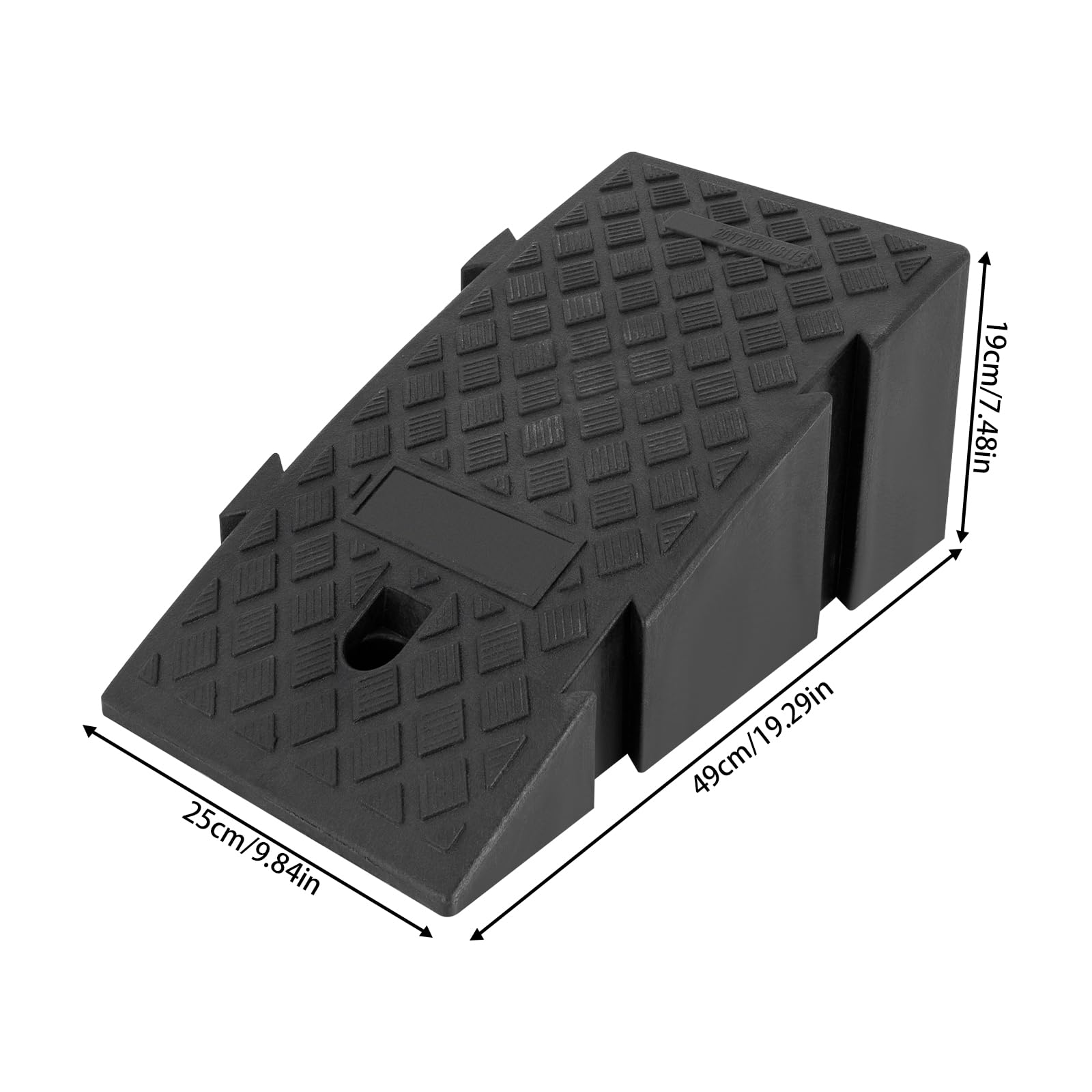2 rampas de acceso, ancho de 25 cm, rampas de plástico con patrón antideslizante, rampa de coche para bicicletas, coches, motocicletas, sillas de ruedas (25 x 49 x 19 cm)