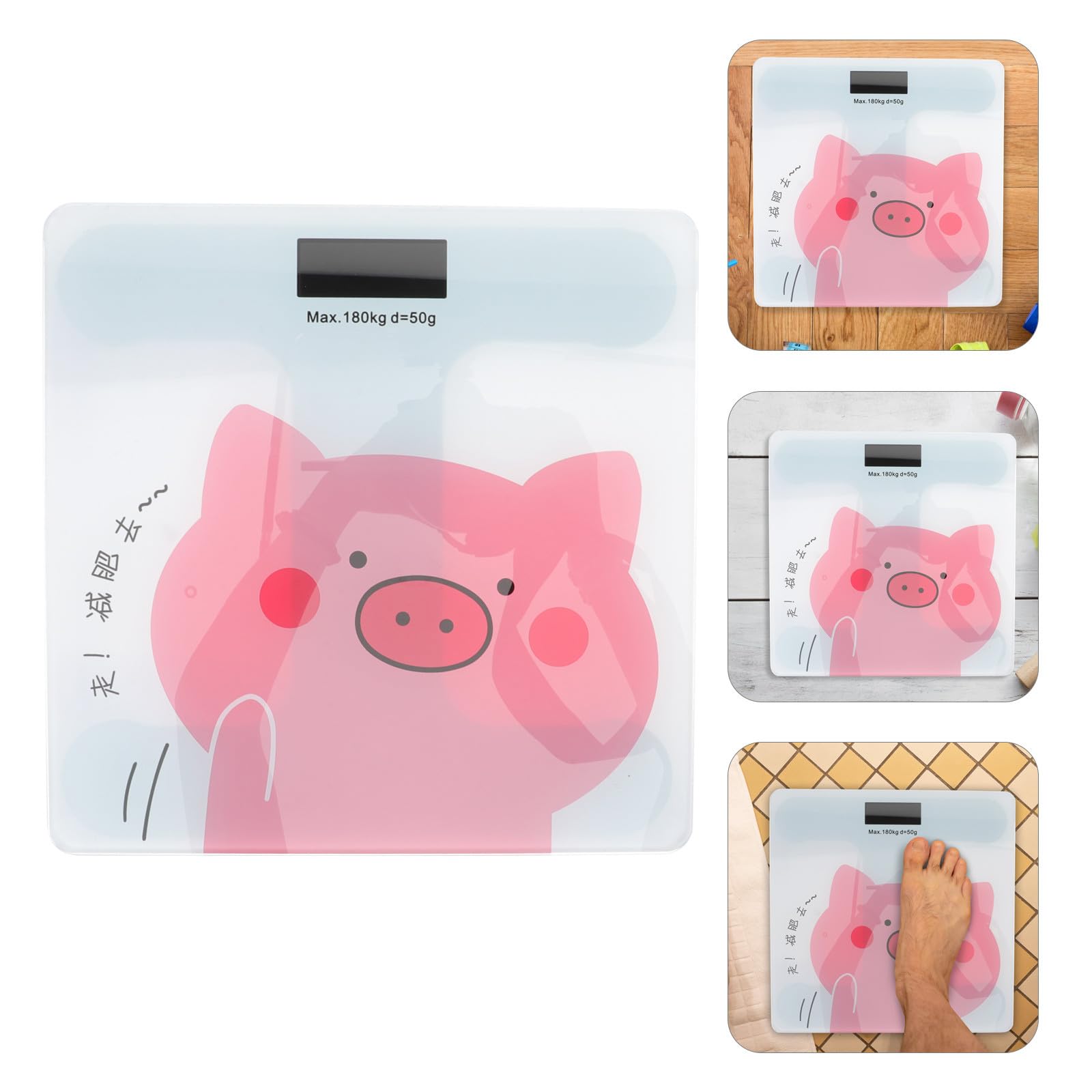 Vaguelly Pèse-personne Numérique Grand Écran Lcd et Verre Trempé, Balance Corporelle Automatique Précise Batterie Intégrée pour Maison et Salle de Bain