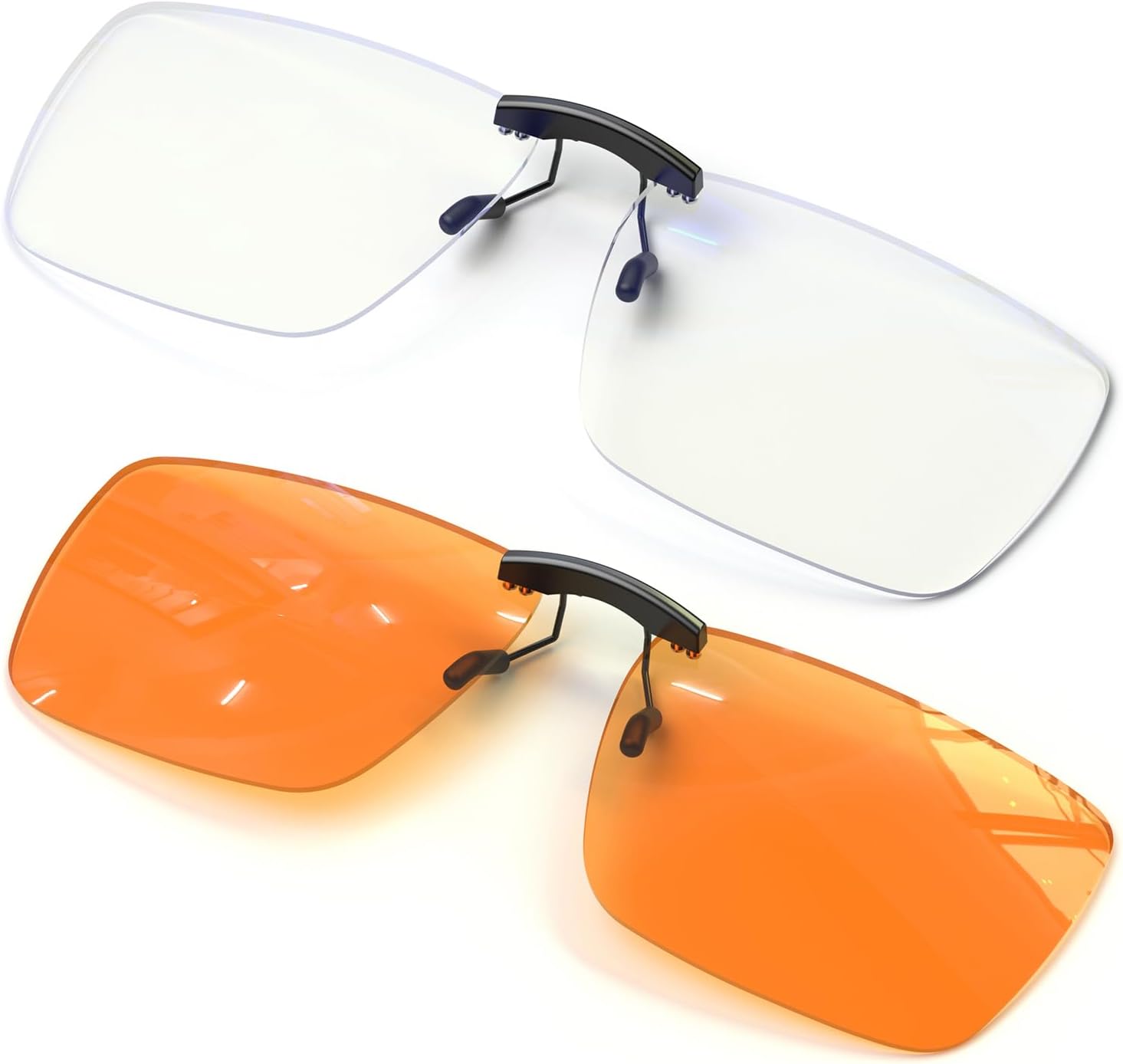 ANYLUV Clip On Blue Light Blocking Glasses Lightweight Rectangle Blue Light Glasses Men for Computer Gaming, Anti Eye Strain