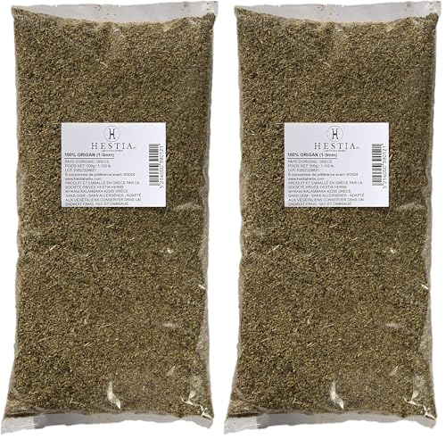 Hestia Herbs Origan grec séché 500 g, sans allergènes - Végétalien - Sans OGM (Lot de 2)