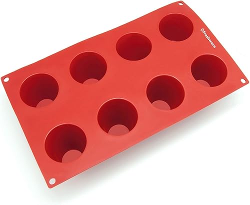 Miniatura 3 de Freshware Molde de silicona de 8 cavidades, magdalenas, brownie, pan de maíz, tarta de queso, pana, pudín y gelatina