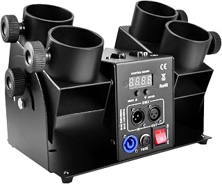 Professional Confetti Machine, Confetti Cannon 4 Heads DMX/Remote, Adjustable Spray Canister Angle Electric Confettis Launchers Tubes, for Parties, Club, Wedding, Concerts