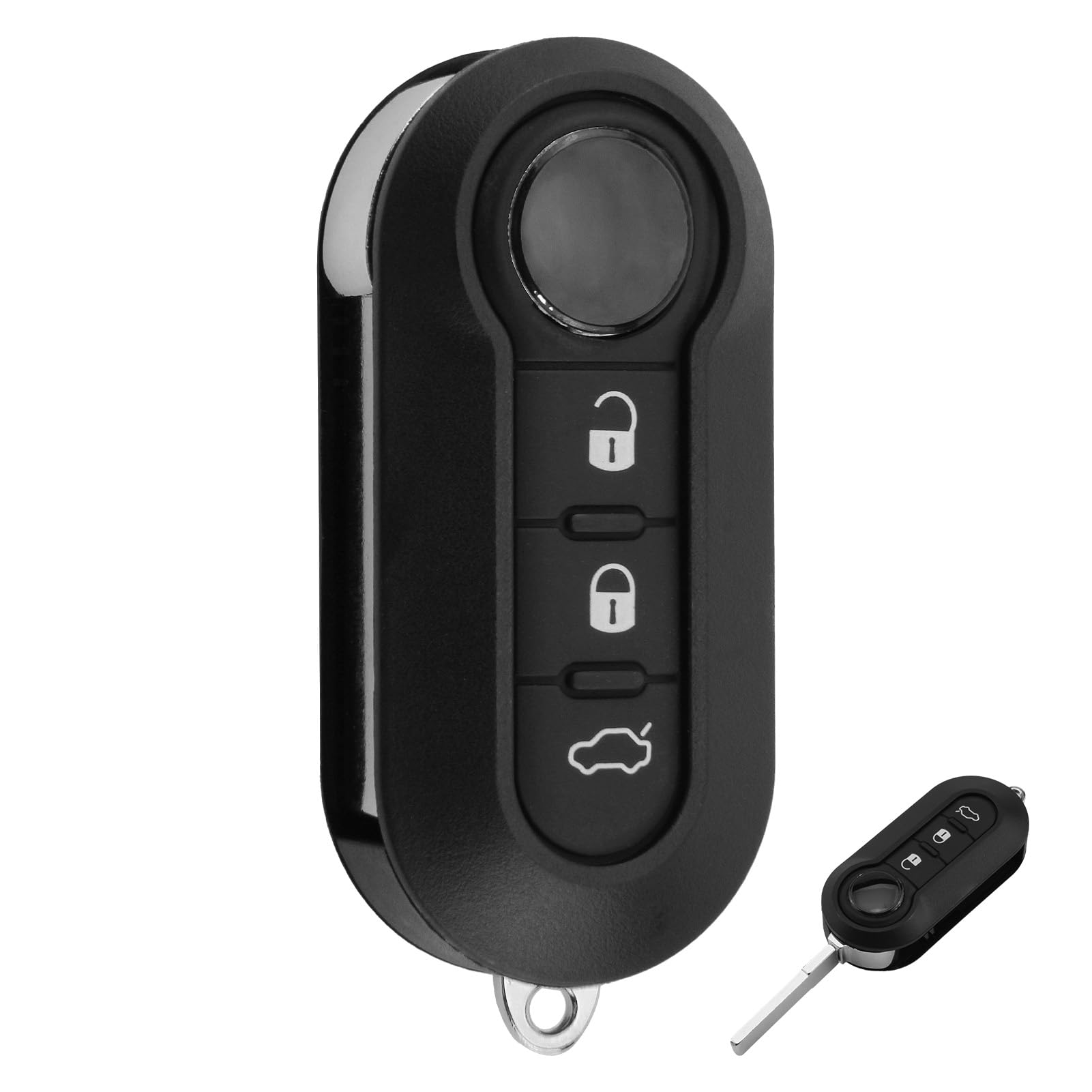Ersatz Schlüsselgehäuse für FIAT 500, 500L, Panda, Punto, Bravo, Stilo, Evo, Ducato, Lancia Y, Delta Musa, 3 Tasten Autofernbedienung Klappschlüssel Etui, Gehäuse für Autoschlüssel für FIAT-Modellen