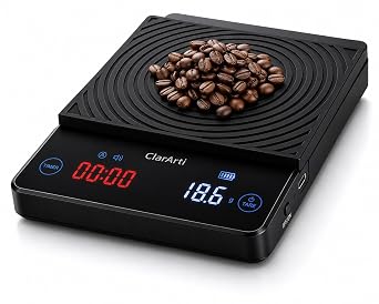 Coffee Scale with Timer 0.1g Precision Espresso Scale for Pour Over & Espresso, Auto & Manual Timer, USB-C Rechargeable, Water-Resistant