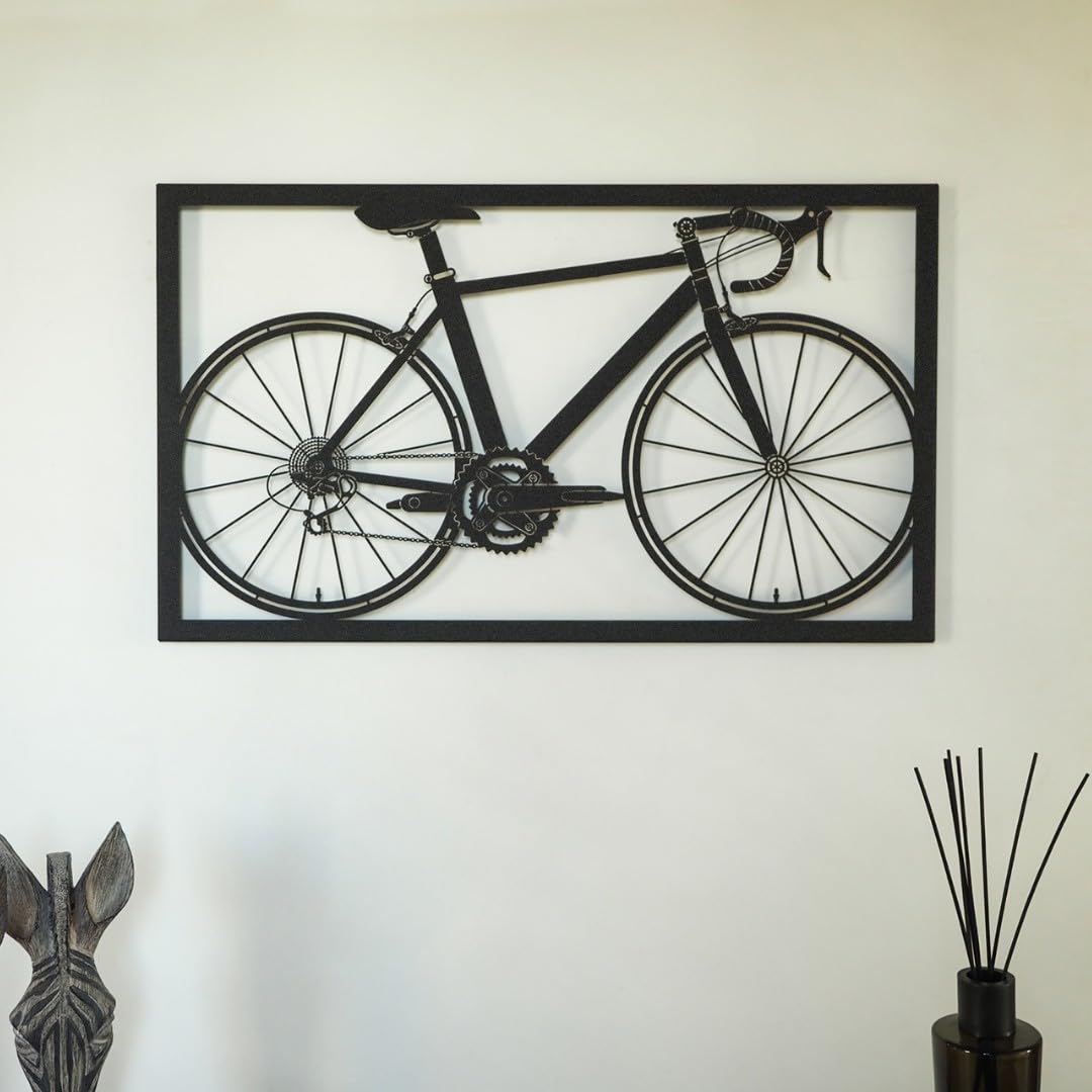 Hanah Home Elegante accessorio decorativo da parete in metallo nero, 41 x 70 cm, 100% acciaio, spessore 1,5 mm, peso leggero 0,8 kg, perfetto per arredamento moderno