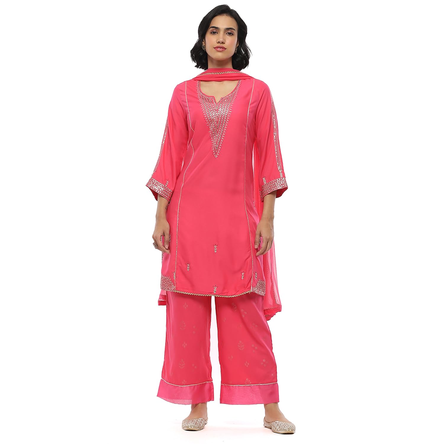 biba Women Rayon Embroidered Straight Suit Set-picture-24