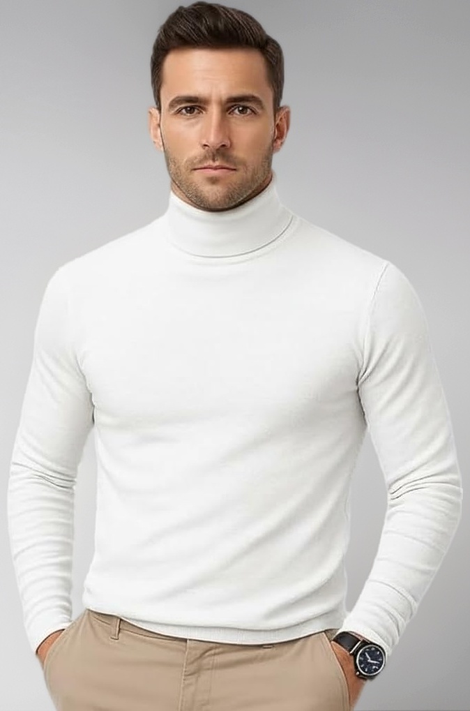 CHKOKKO Men's Winter Wear Cotton High Neck Full Sleeves Regular Fit T-Shirt