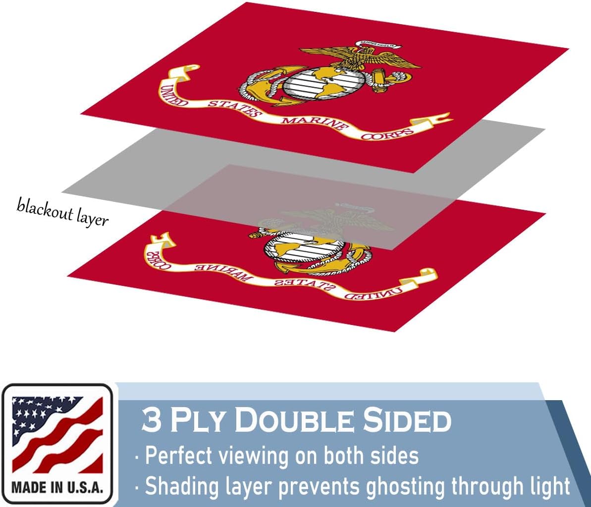 US Marine Corps USMC Flags 2x3 Outdoor Heavy Duty Double Sided Nylon Vivid Color Anti-Fading with 2 Brass Grommets for Home/Company/Indoor Outdoor Decoration
