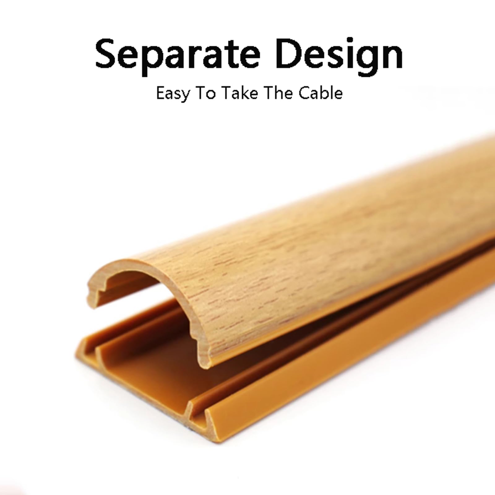 Goulotte Passe Cable Sol,Cache Fil Electrique,Cache Cable Sol,Demi-Rond Goulottes De CâBles,Auto-AdhéSif Canal De CâBle pour Sol,Goulotte Passe Cable en PVC,Matériau PVC,pour TV