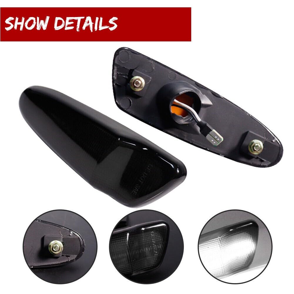 LDAUTOPS Mk.4Smoked Front Bumper Side Marker Lights Black ABS Housing Bulbs 2000-2005 1997-1998 for Toyota for Celica GT/GTS 2000-2005 for Supra Base/Twin 1997-1998 Smooth 12 V