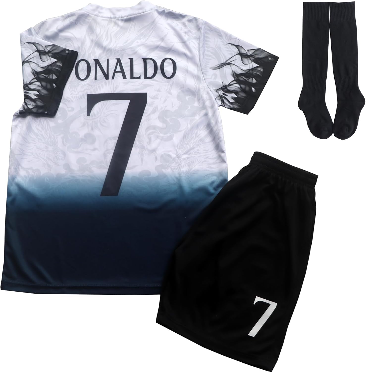 Pitch and Trek #7 Special Limited Edition Kids Soccer Jersey Shirts Football Futbol Socks Gift Set Youth Sizes