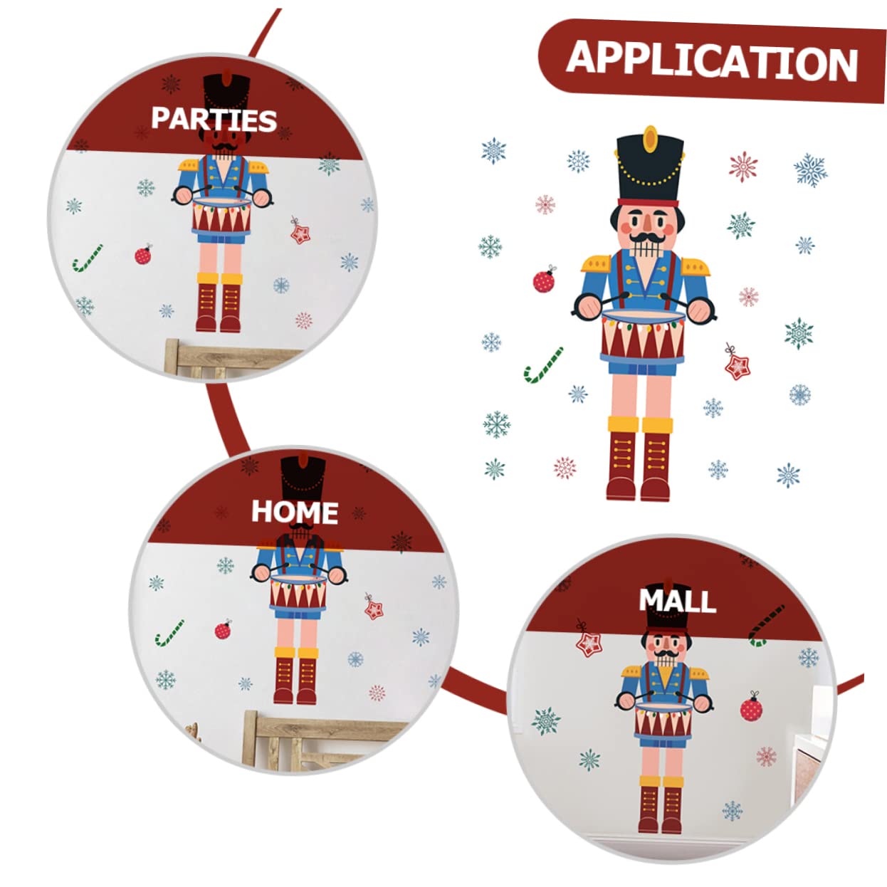 IMIKEYA 4 Stück Weihnachtsfensteraufkleber Weihnachtsdekorationen Schneeflocke-Tapete weihnachts fensterdeko weihnachten fensterdeko weihnachtsglas aufkleber Festfenster haftet PVC
