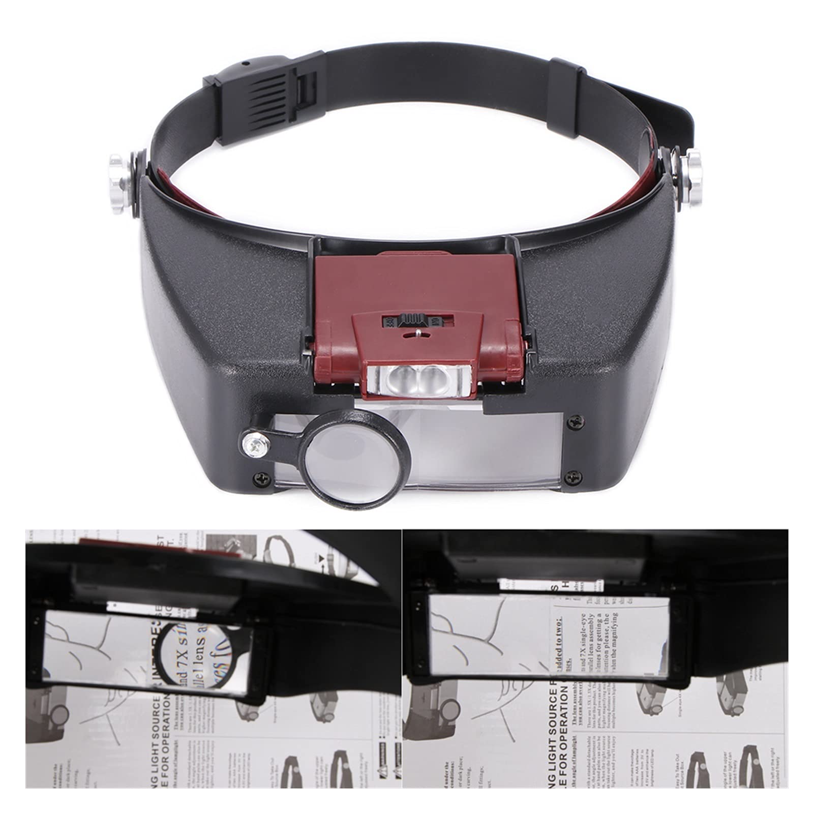 Lenti di ingrandimento per la Testa, Lenti di ingrandimento con Fascia per la Testa 10X, Lenti di ingrandimento con Fascia per la Testa, Stile Casco, Lenti di ingrandimen