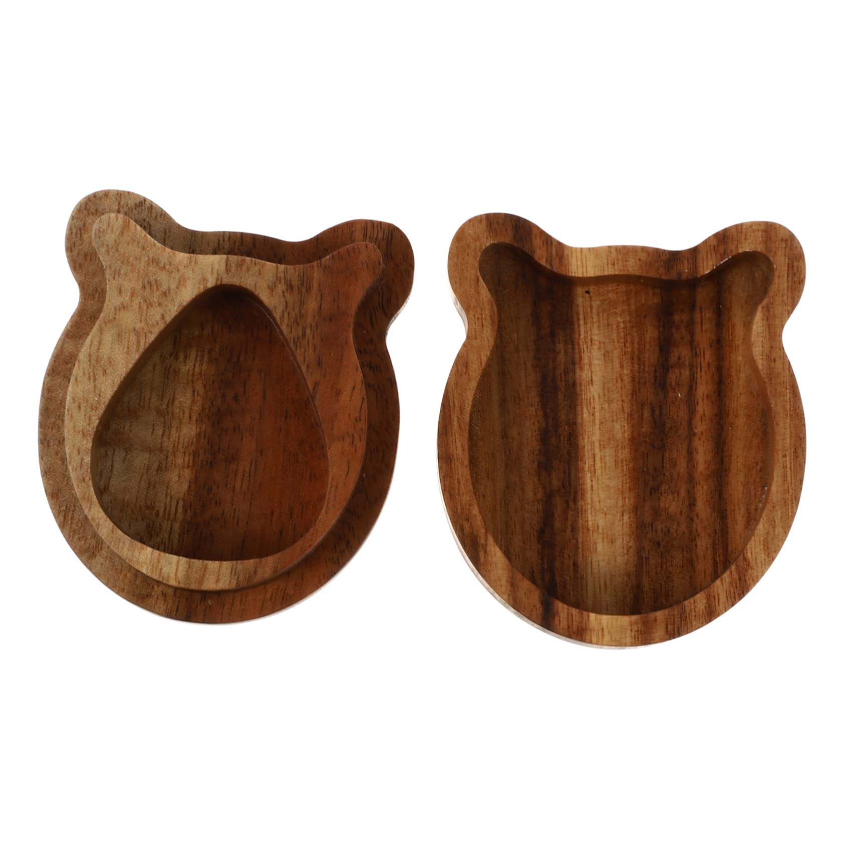 Yardwe Creative Wooden Guitar Pick Storage Box Lightweight Plectrum Holder for Easy Carrying Organization for Guitar Enthusiasts Musicians Wood Color Design