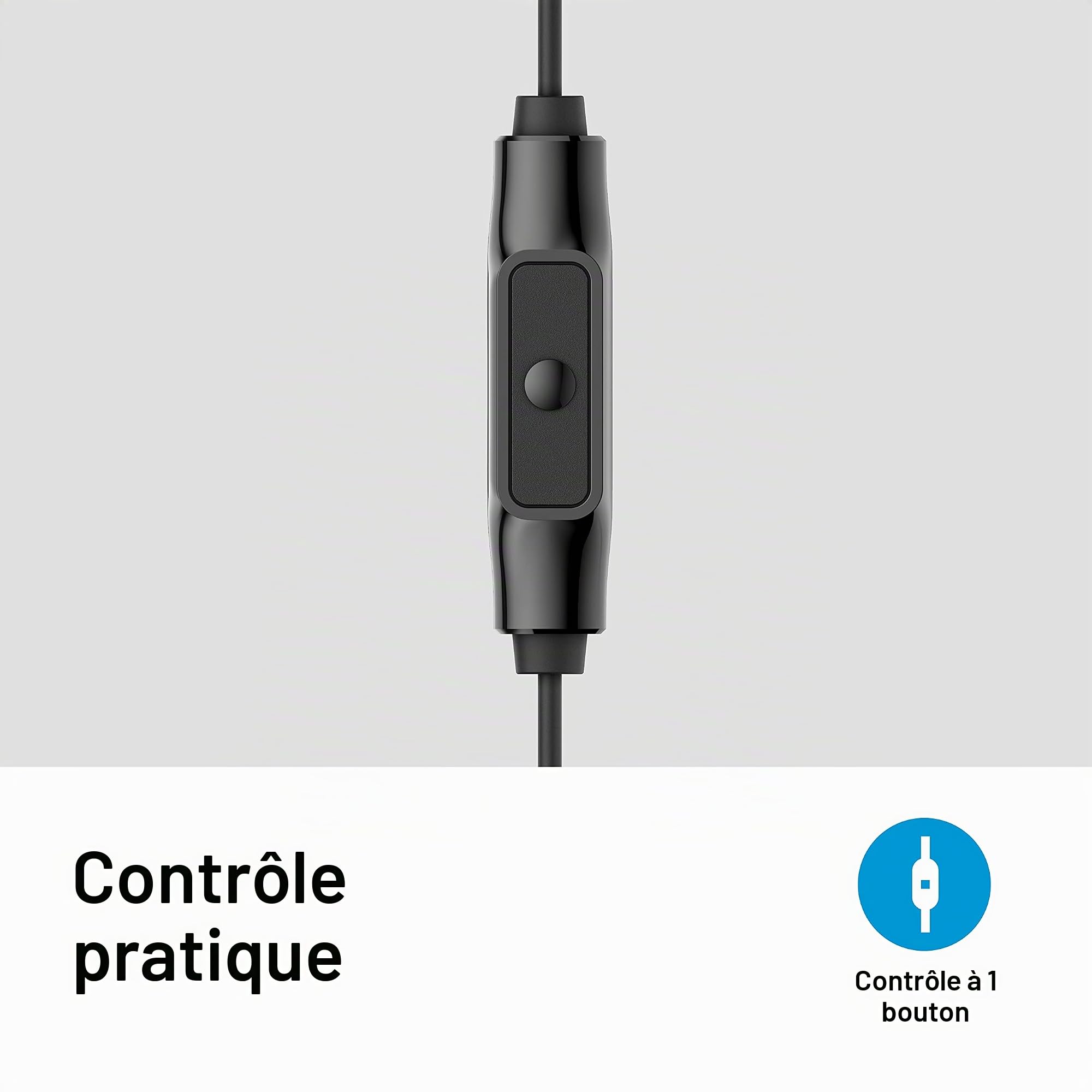 Sennheiser CX 80S Écouteurs Intra-Auriculaires avec télécommande Intelligente intégrée à Un Bouton Noir