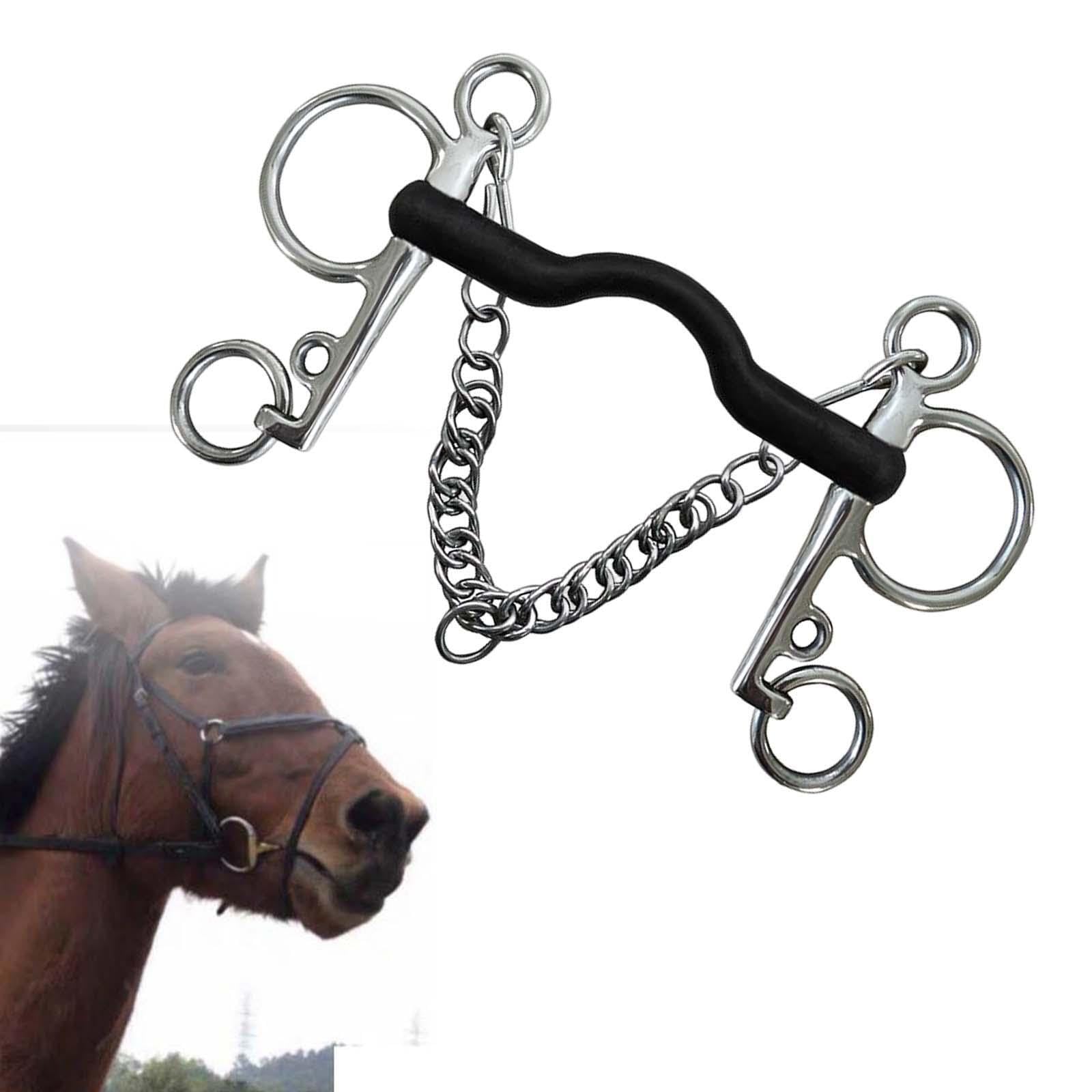 per cavallo leggero in acciaio inossidabile, filetto con bocca in rame e guance uncinate antiruggine per un controllo ottimale durante l'equitazione, rullo da masticare,