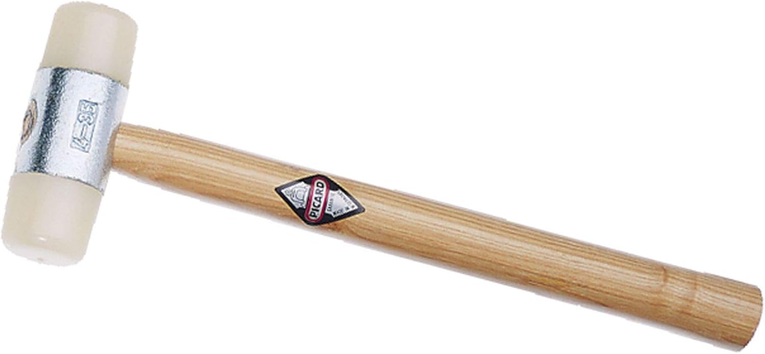 Picard Nylon Hammer 450g – 35mm Diameter, Replaceable Nylon Faces, Ash Wood Handle, Ring Wedge Fixture for Secure Connection, Non-Marring Mallet for Precision Work – 2522011-35